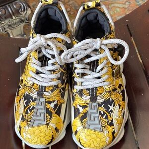 Versace Baroque Yellow and Black Sneakers